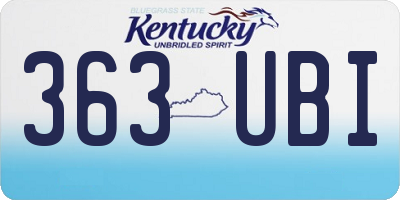 KY license plate 363UBI
