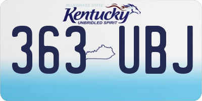 KY license plate 363UBJ