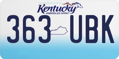KY license plate 363UBK