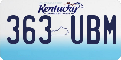 KY license plate 363UBM