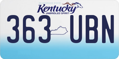 KY license plate 363UBN