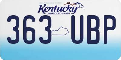 KY license plate 363UBP
