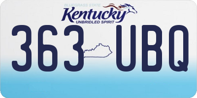 KY license plate 363UBQ
