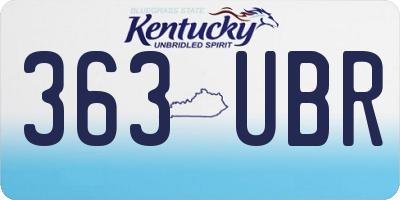 KY license plate 363UBR