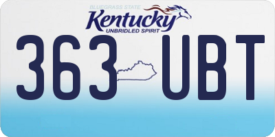 KY license plate 363UBT