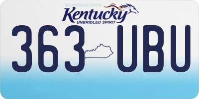 KY license plate 363UBU