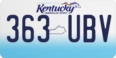 KY license plate 363UBV
