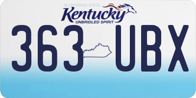 KY license plate 363UBX