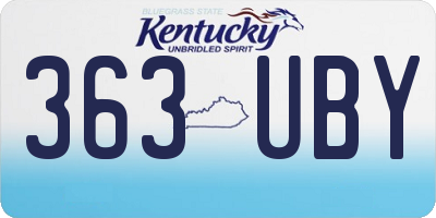 KY license plate 363UBY