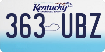 KY license plate 363UBZ