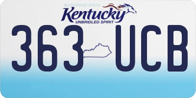 KY license plate 363UCB