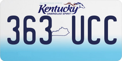 KY license plate 363UCC