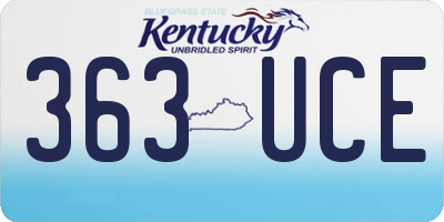 KY license plate 363UCE