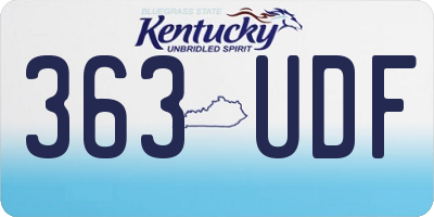 KY license plate 363UDF