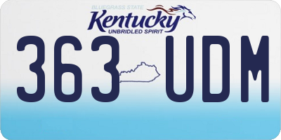 KY license plate 363UDM