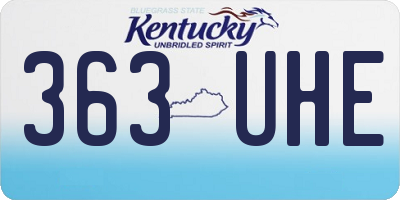 KY license plate 363UHE