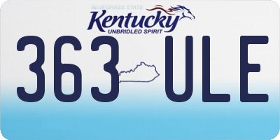 KY license plate 363ULE