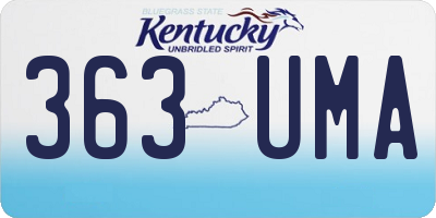 KY license plate 363UMA