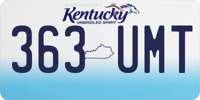 KY license plate 363UMT