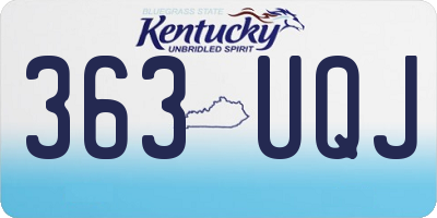 KY license plate 363UQJ