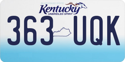 KY license plate 363UQK