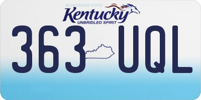 KY license plate 363UQL