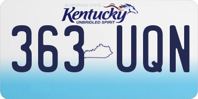 KY license plate 363UQN