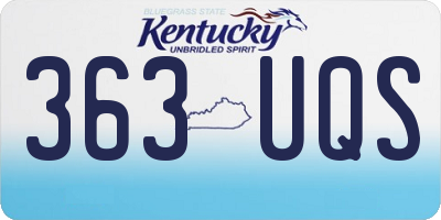 KY license plate 363UQS