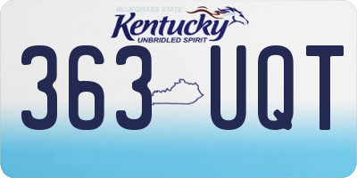 KY license plate 363UQT