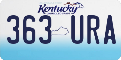 KY license plate 363URA