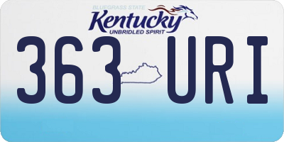 KY license plate 363URI