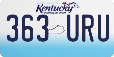 KY license plate 363URU