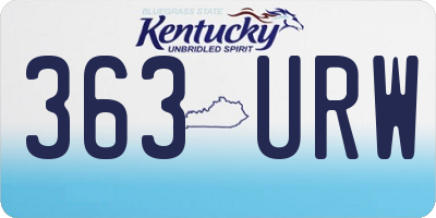 KY license plate 363URW