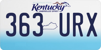KY license plate 363URX
