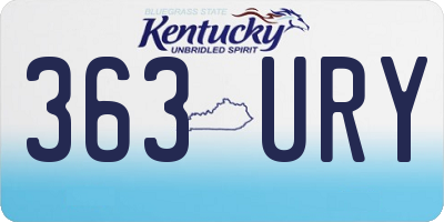 KY license plate 363URY