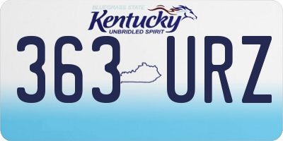 KY license plate 363URZ