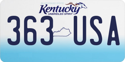 KY license plate 363USA