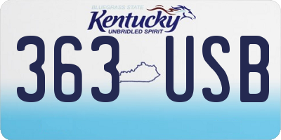 KY license plate 363USB