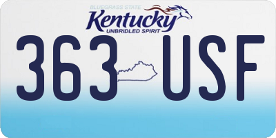 KY license plate 363USF