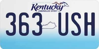 KY license plate 363USH