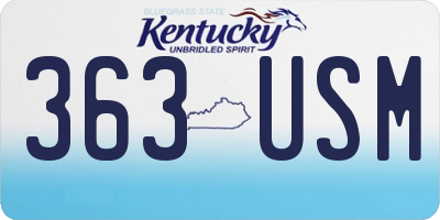 KY license plate 363USM