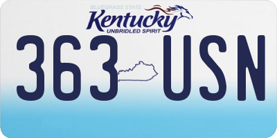 KY license plate 363USN