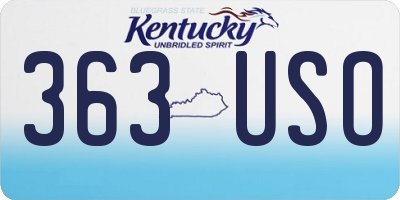KY license plate 363USO