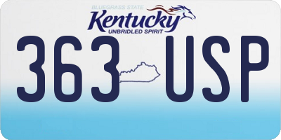 KY license plate 363USP