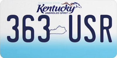 KY license plate 363USR