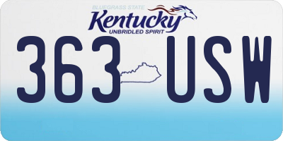 KY license plate 363USW