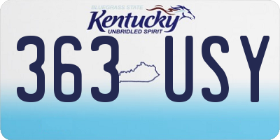KY license plate 363USY