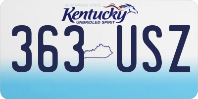 KY license plate 363USZ