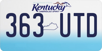 KY license plate 363UTD