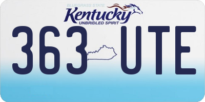 KY license plate 363UTE